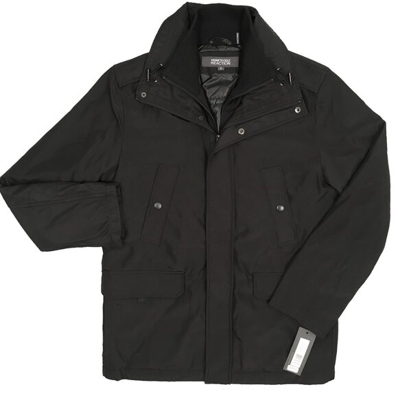 NEW $195 Kenneth Cole Reaction Jacket! Black Poly With Quilted Insulated Lining - Picture 1 of 3
